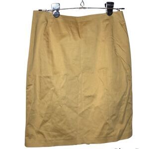 Liz claiborne suits career skirt straight pencil tan gold 4 cotton nylon spandex